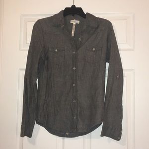 Gray button down